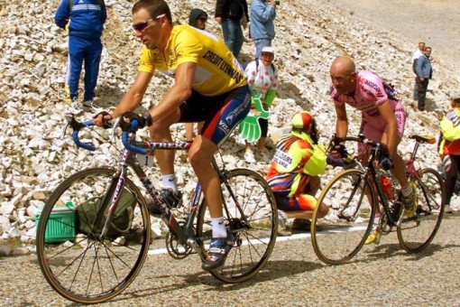 Pantani e Armstrong sul Mont Ventoux