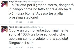 Il tweet di Nainggolan