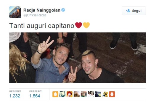 Il tweet di Nainggolan