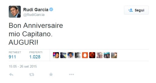 Il tweet di Rudi Garcia!