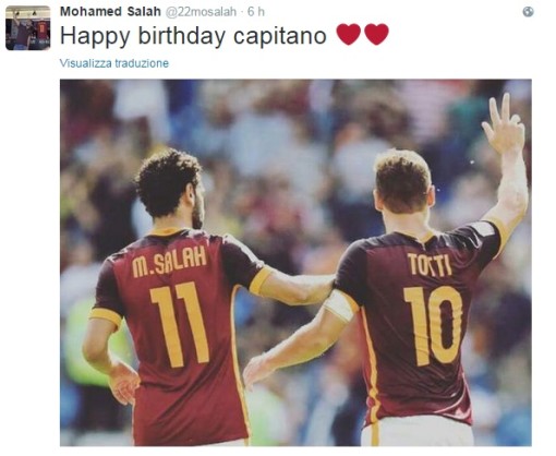 Il tweet di Salah