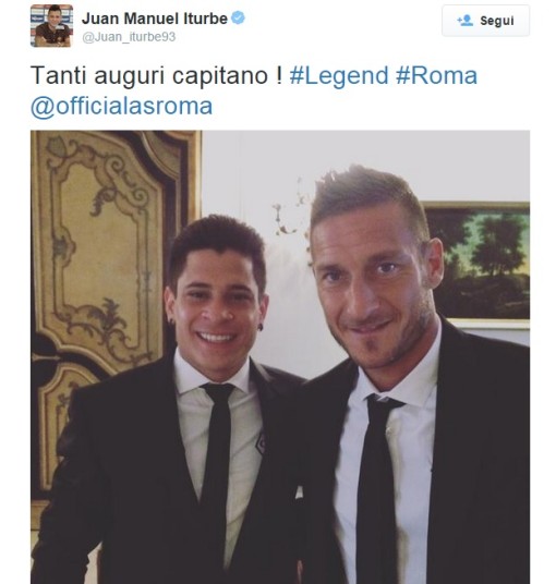 Il tweet di Juan Manuel Iturbe
