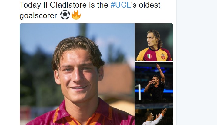 Totti celebrato dalla UEFA Champions League