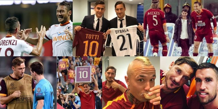 Messaggi social per Totti