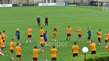 Roma, rifinitura a Trigoria prima del match contro il Liverpool YP