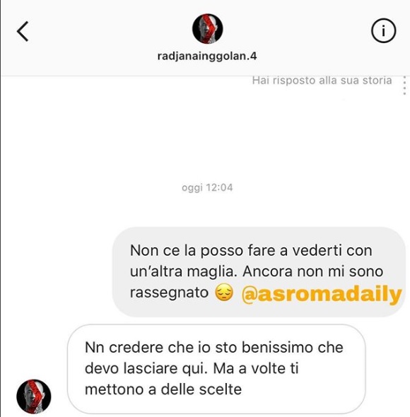 Nainggolan Instagram risposta
