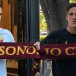 Santon e Zaniolo Roma sciarpa visite yp