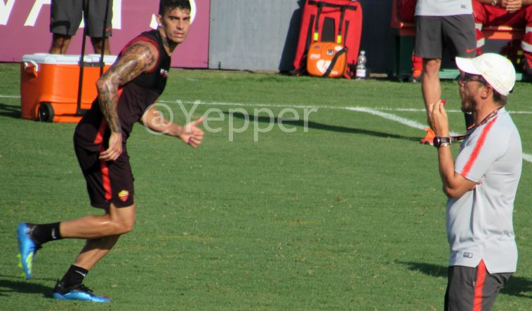 Allenamento Perotti con Di Francesco