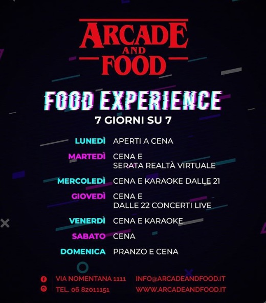 Arcade and Food programma aperture