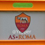 Stemma Logo AS Roma bagnato pioggia
