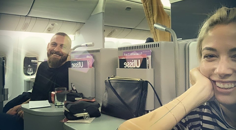 Daniele De Rossi e Sarah Felberbaum partenza Buenos Aires