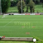 Trigoria campo pronto per esercizi con strumenti
