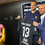 conferenza stampa presentazione Pau Lopez presente anche Petrachi Roma