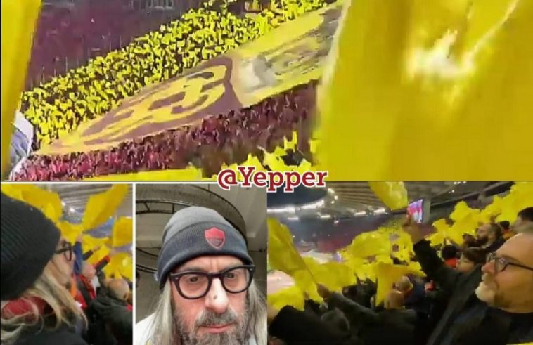 De Rossi e Mastandrea in Curva Sud